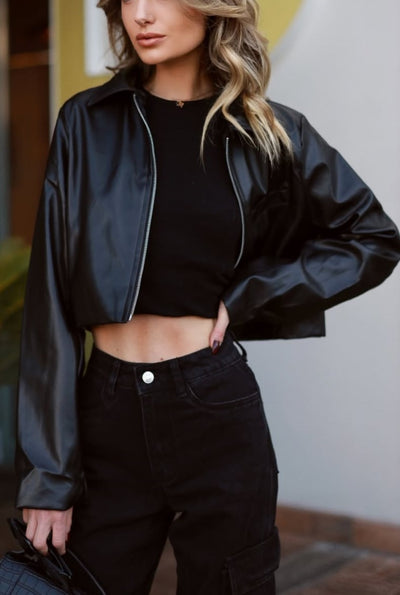 Lisa Black Genuine Leather Jacket Women 100% Pure